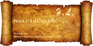 Honti László névjegykártya